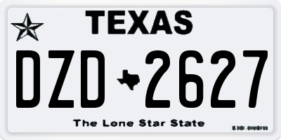 TX license plate DZD2627