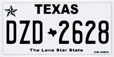 TX license plate DZD2628