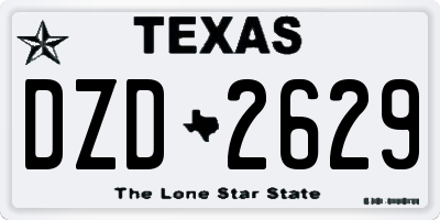 TX license plate DZD2629
