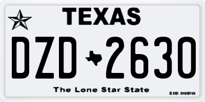 TX license plate DZD2630