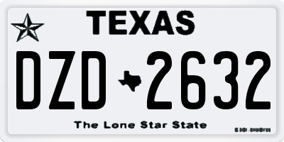 TX license plate DZD2632