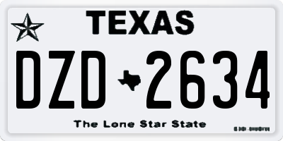 TX license plate DZD2634