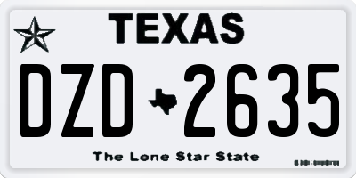 TX license plate DZD2635