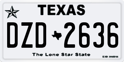 TX license plate DZD2636