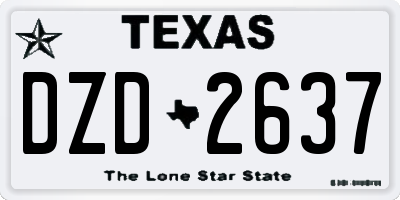 TX license plate DZD2637