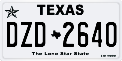 TX license plate DZD2640