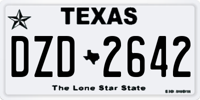 TX license plate DZD2642