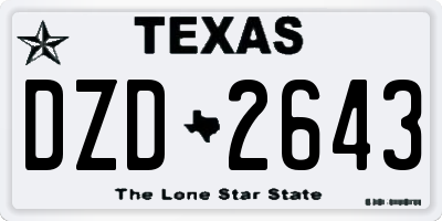TX license plate DZD2643
