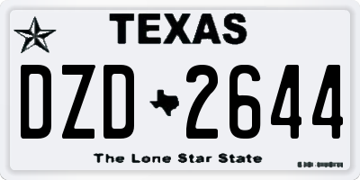 TX license plate DZD2644