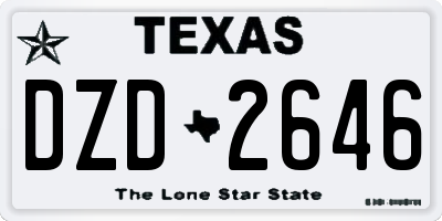 TX license plate DZD2646