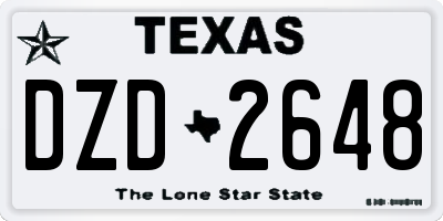 TX license plate DZD2648