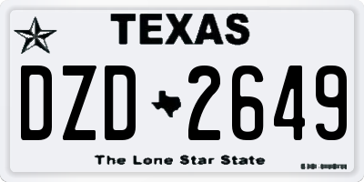 TX license plate DZD2649
