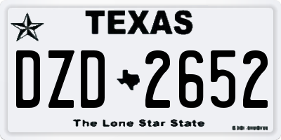 TX license plate DZD2652