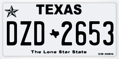 TX license plate DZD2653