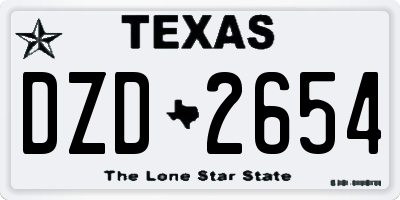 TX license plate DZD2654