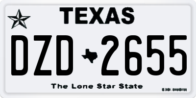 TX license plate DZD2655