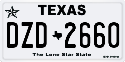 TX license plate DZD2660