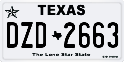 TX license plate DZD2663