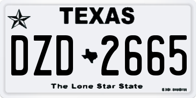 TX license plate DZD2665