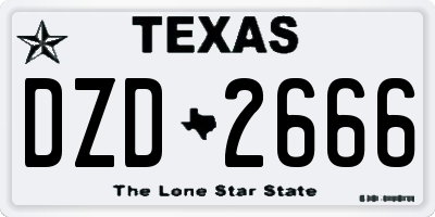 TX license plate DZD2666