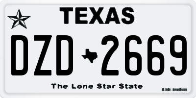 TX license plate DZD2669