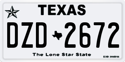 TX license plate DZD2672
