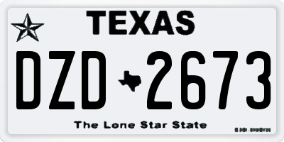 TX license plate DZD2673