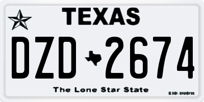 TX license plate DZD2674