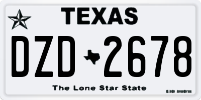 TX license plate DZD2678