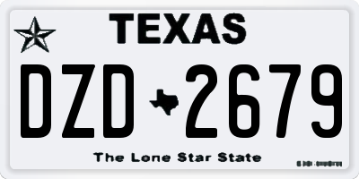 TX license plate DZD2679
