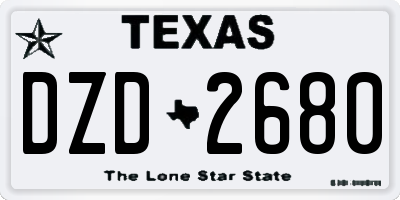 TX license plate DZD2680