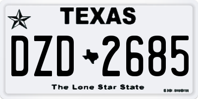 TX license plate DZD2685