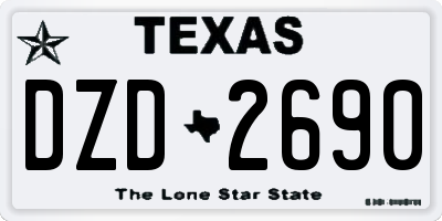 TX license plate DZD2690