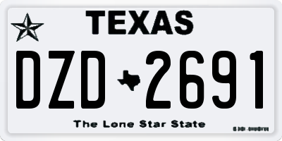TX license plate DZD2691
