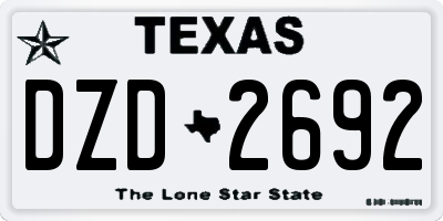 TX license plate DZD2692