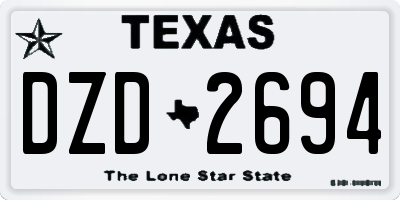 TX license plate DZD2694