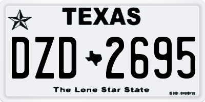 TX license plate DZD2695
