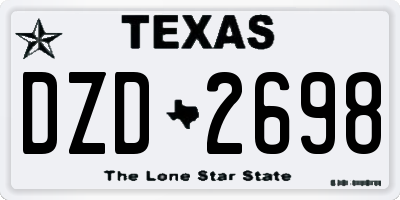 TX license plate DZD2698