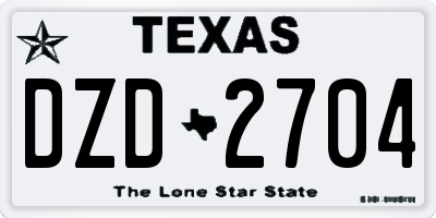 TX license plate DZD2704