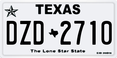 TX license plate DZD2710
