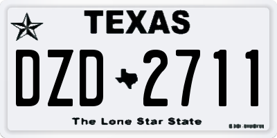 TX license plate DZD2711