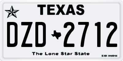 TX license plate DZD2712