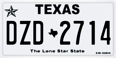 TX license plate DZD2714