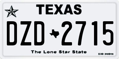 TX license plate DZD2715
