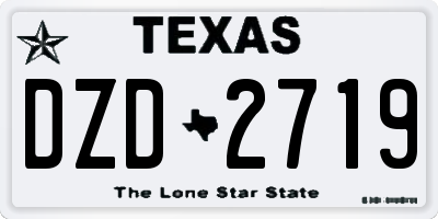 TX license plate DZD2719