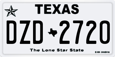 TX license plate DZD2720