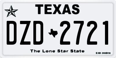 TX license plate DZD2721