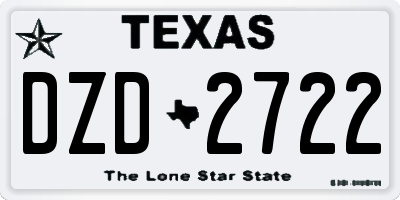 TX license plate DZD2722