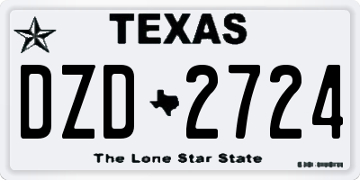 TX license plate DZD2724