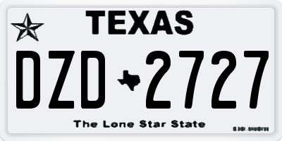 TX license plate DZD2727